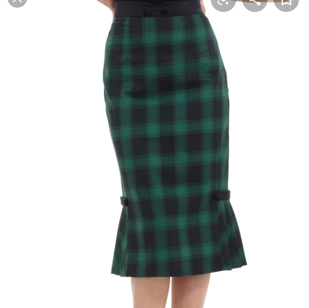Voodoo vixen Agnes tartan pencil skirt
